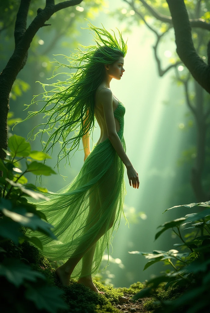 Leaf girl in jungle