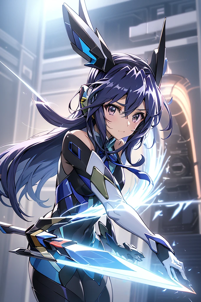 ((full body)),(俯瞰shape),Dynamic Angle,Very detailed, shape, close, straight, One Girl, 
 ((Winner: Tsubasa, Interface Headset, Symphogear Bodysuit:1.4, Dark blue hair)),Her eyes shone like dream-like stars,(Glowing Eyes:1.233),(Beautiful and detailed:1.1),(Expressionless,Mouth closed),(Are standing), 
(In a white spaceship、Maintenance room with tools and spacecraft window),
(night:1.2),dream-like, [[Delicate fingers and hands:0.55]::0.85],(Finger details),