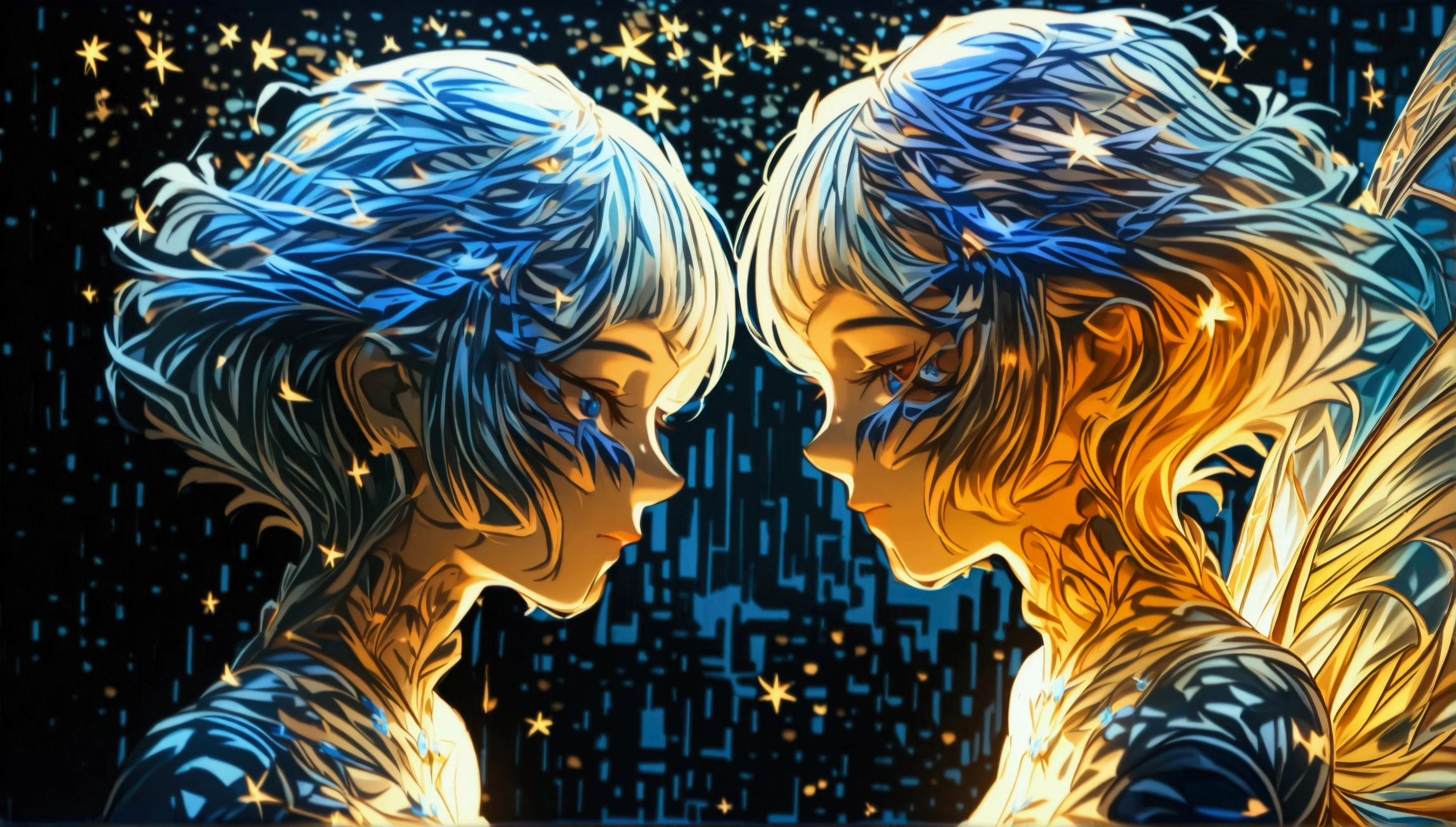 Mystical being, humanoid body with galaxy inside, void scenery, "Intricate anime character design inspired by One Piece, stunning lighting, centered character, stunning face, creative details, ultra-fine 2D design, scenery bathed in creativity, boasting 2D anime resolution clarity, 4K anime quality, high-octane rendering"