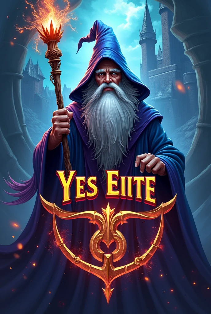 Team logo with the name Yes elite and an image of a wizard
