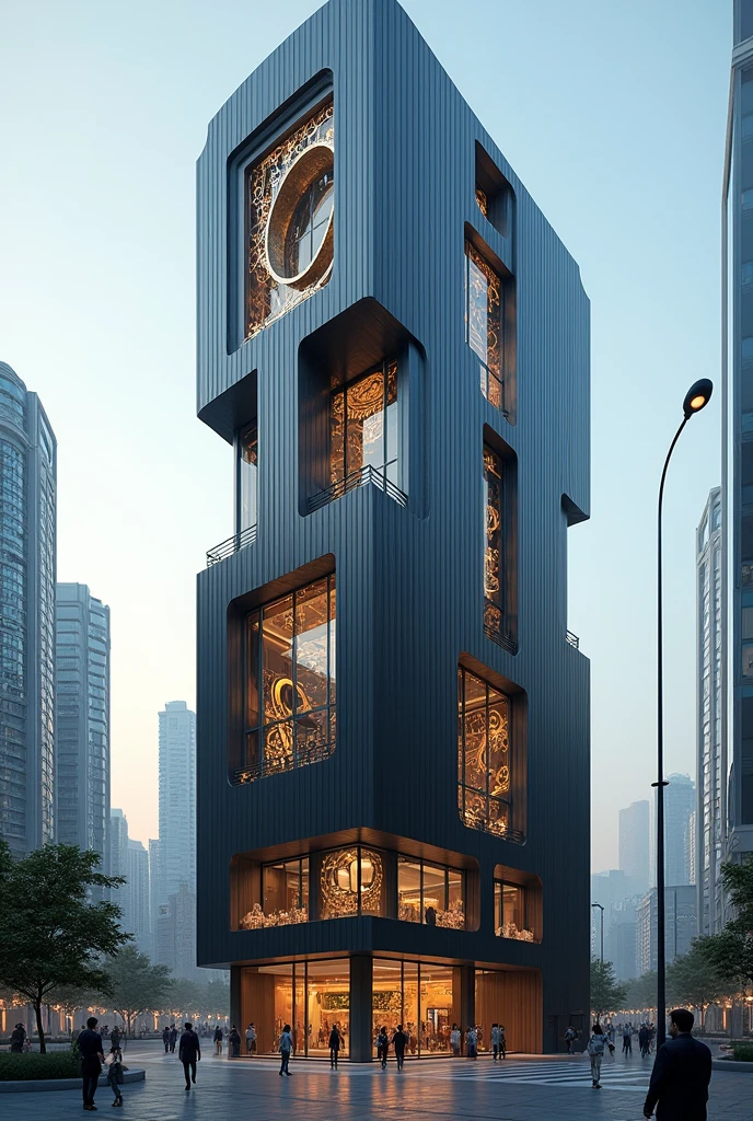 Building inspired of a watch form