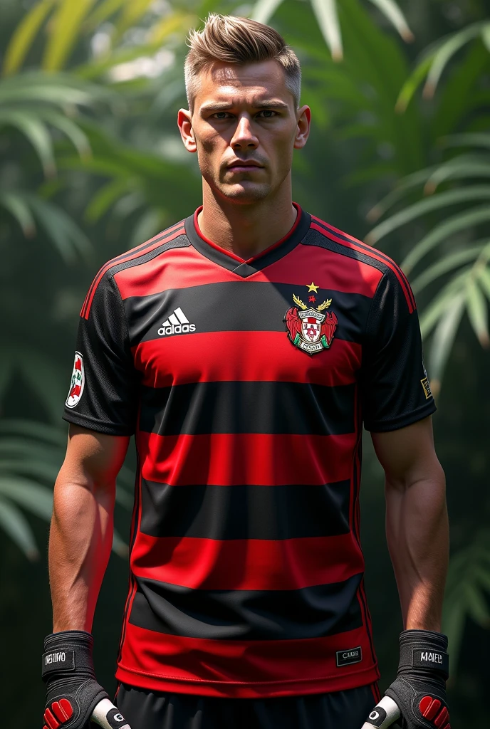 Manuel Neuer wearing the Flamengo shirt