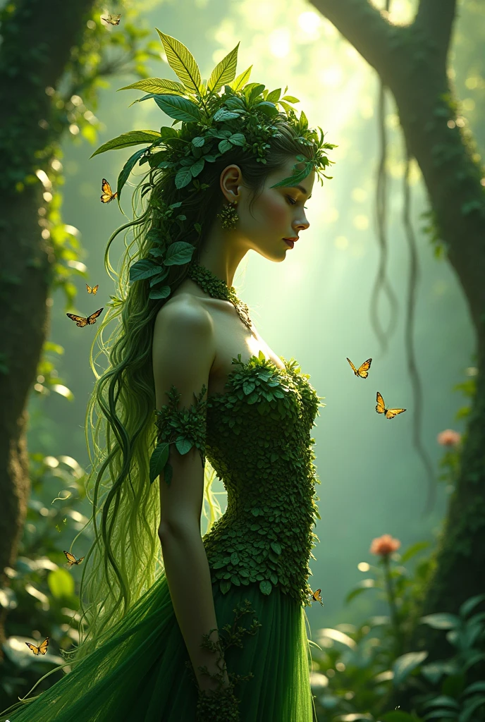 Leaf girl in jungle