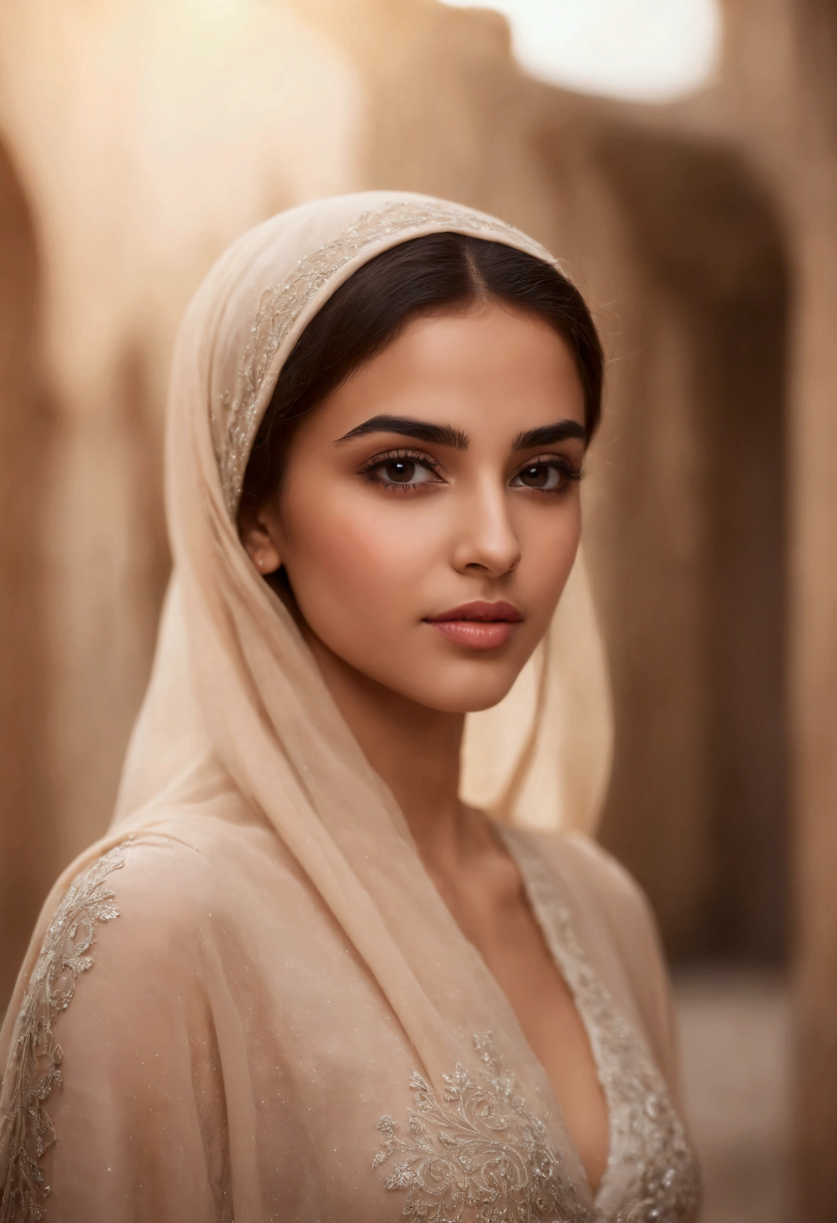 Jeune fille arabe sans soutien-gorge