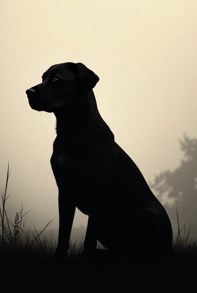 Silhouette of a female labrador