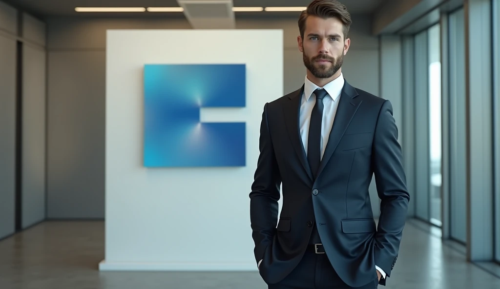 Young Businessman with company
