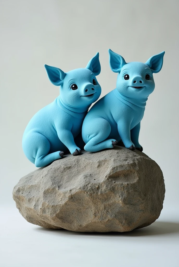 generate a rock with two blue pigatils
