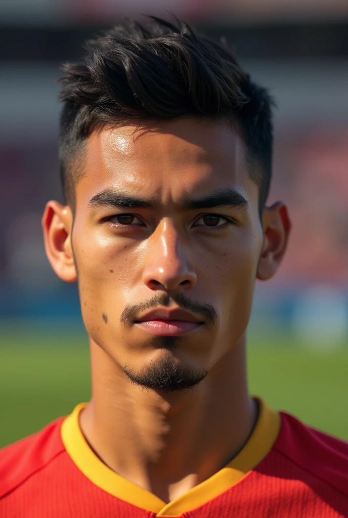 Joueur de foot Espagnol
Âge : 17 
Taille : 1m86
Poids : 
68kg
**Physique** :
_Description physique de votre personnage._
Visage : normal
Carnation : métisse
Yeux : marrons 
Sourcils : peu epais
Nez : petit
Bouche : normale
Pommettes et mâchoire : carrés
Menton : normal 
Oreilles : normal
Cheveux : mid taper noir
Pilosité : légère moustache 
