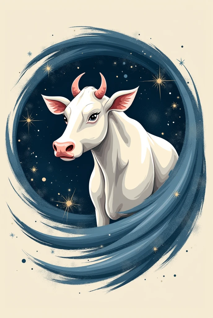 Milky way logo calligraphy with cow theme for brand logo