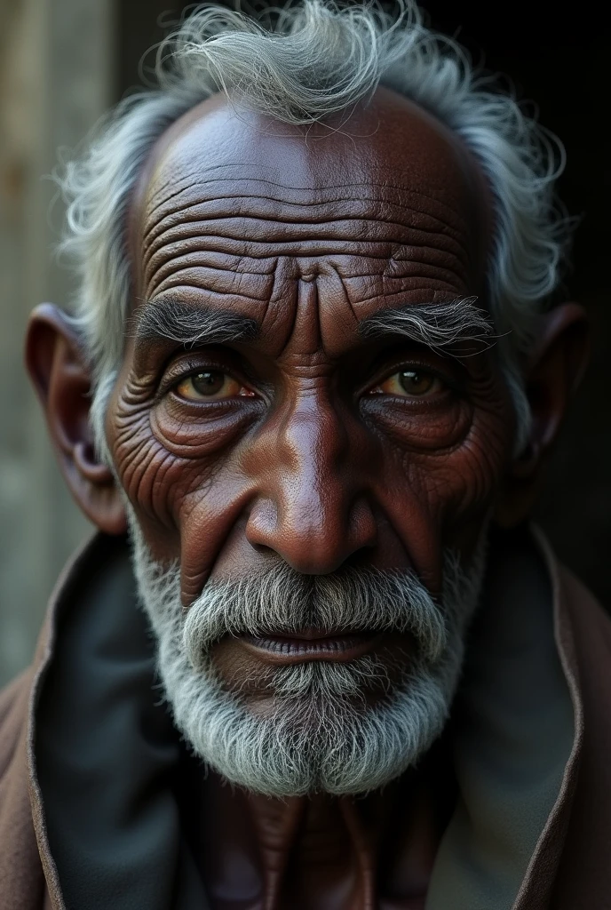 A dark-skinned old man