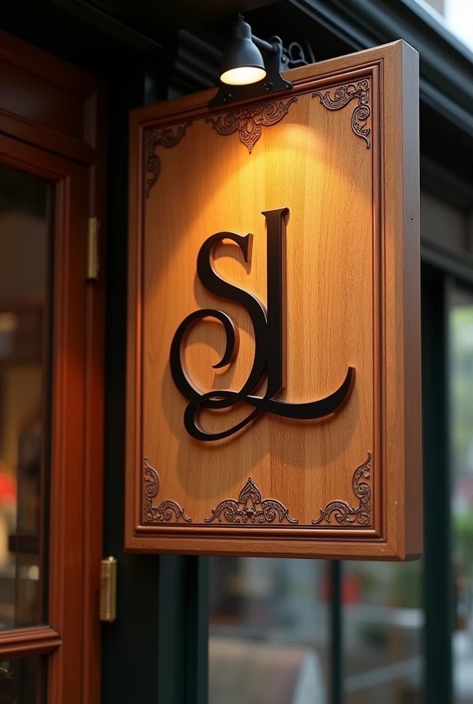 2 letter designed SL written logo sign bord for saree store