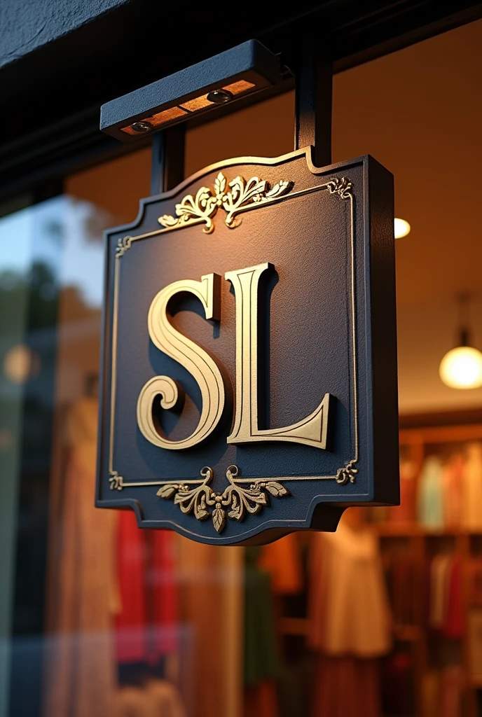 2 letter designed SL written logo sign bord for saree store