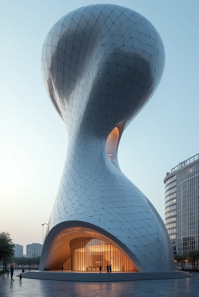 evolution of form of an hourglass to a building design