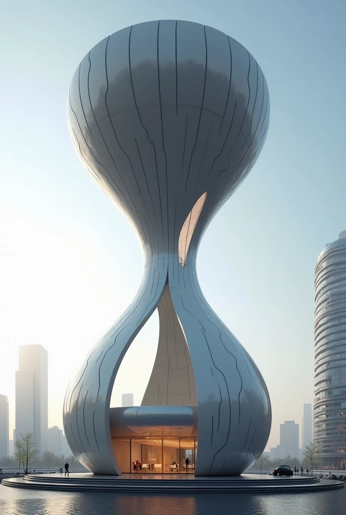 evolution of form of an hourglass to a building design