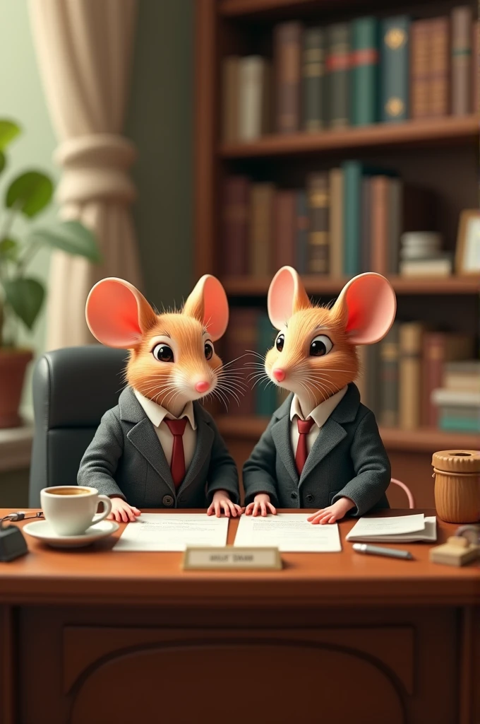 Business themed mouse couple