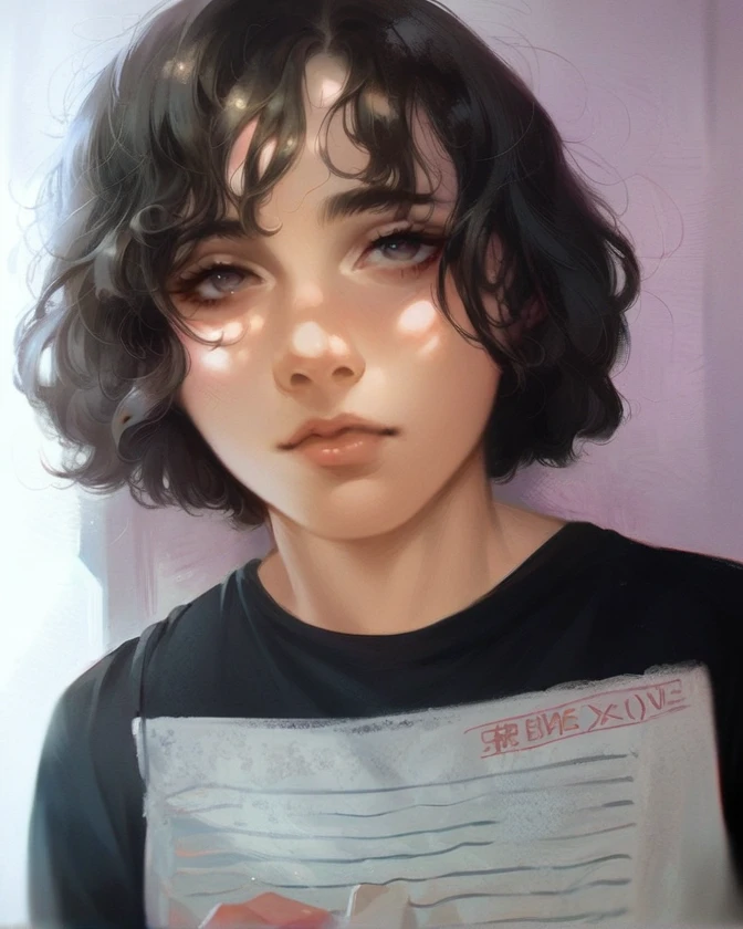 white, tender, beautiful, short hair, pretty, sexy, pale, white, beautiful, shirt, cute eyes