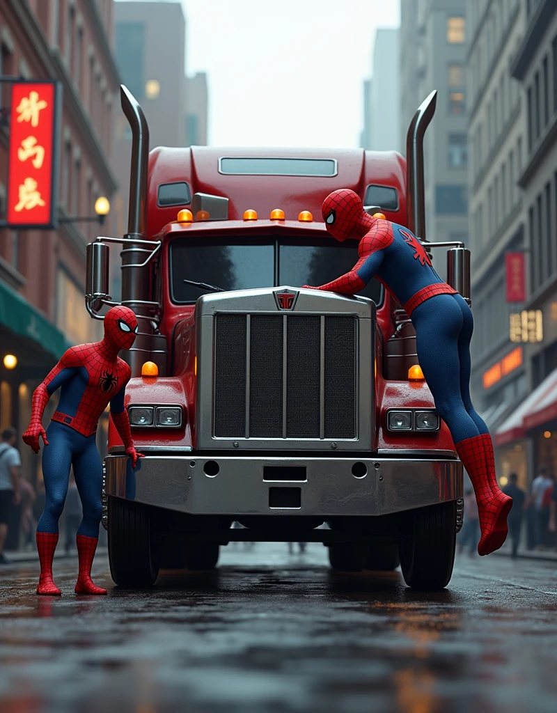 spider man likes truck 