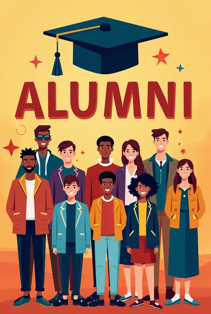 Create a WhatsApp group display picture for alumni Group of my school named welthy fisher children's academy. Include school name, and graduation cap as elements in the logo image. Also mention alumni beautifully