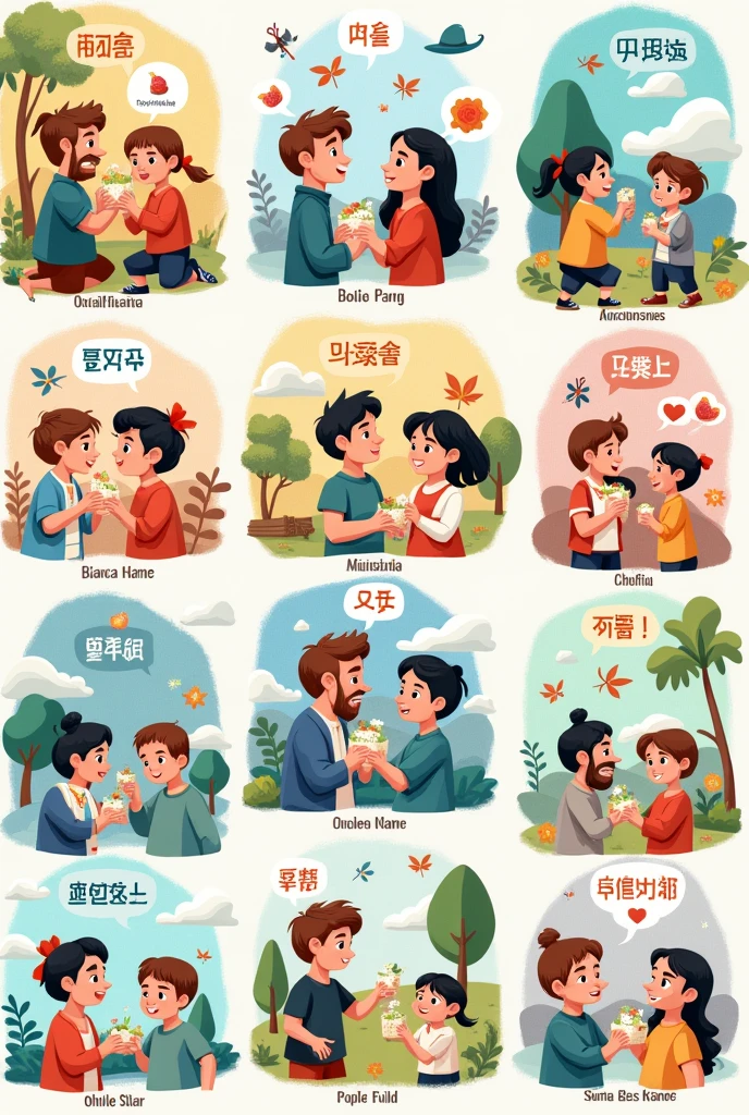 Make me 51 images to learn English easily that this is more than a genes contain phrases