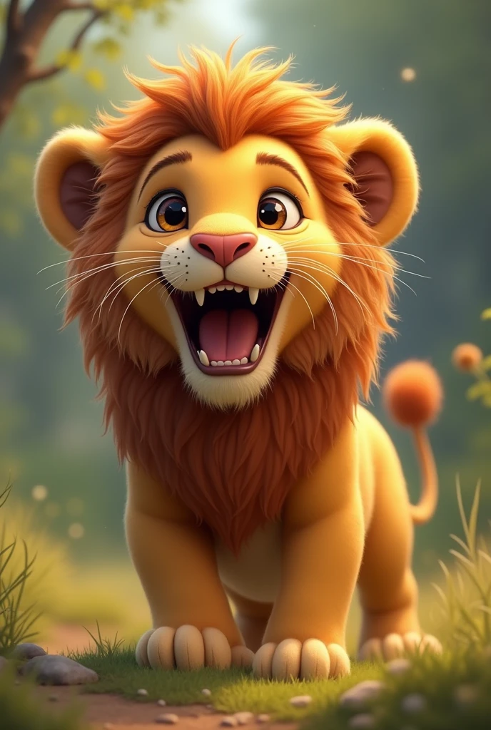 Qute lion roar