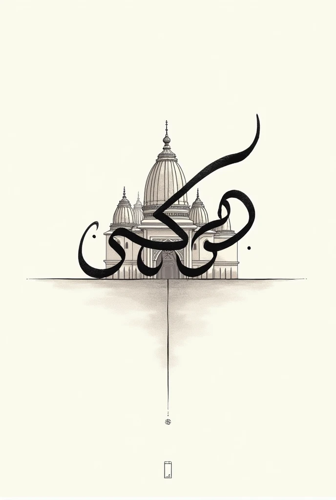 mandir calligraphy simple hand art 