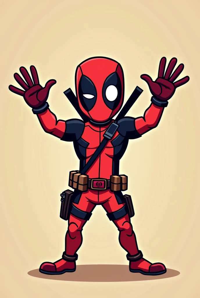 Deapool cartoon image doing khaby pose