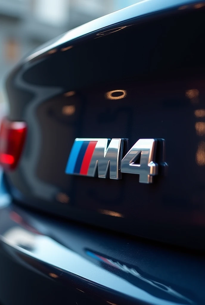 Show the part on the back side where there's M4 written on the backside of the bmw M4 competition coupe