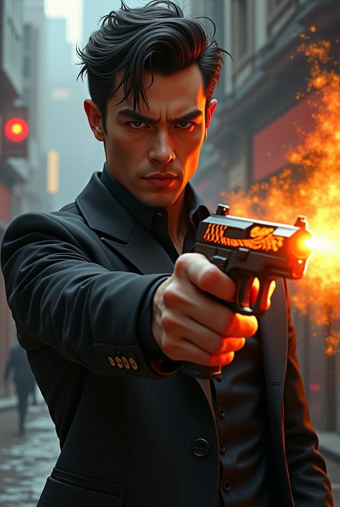 cool guy handgun with phoenix wing and side tio phoenix