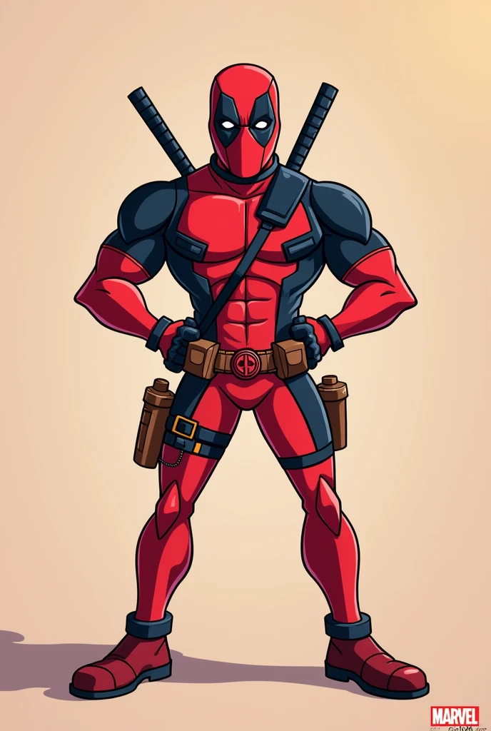 Deapool cartoon image doing khaby this is how its done pose