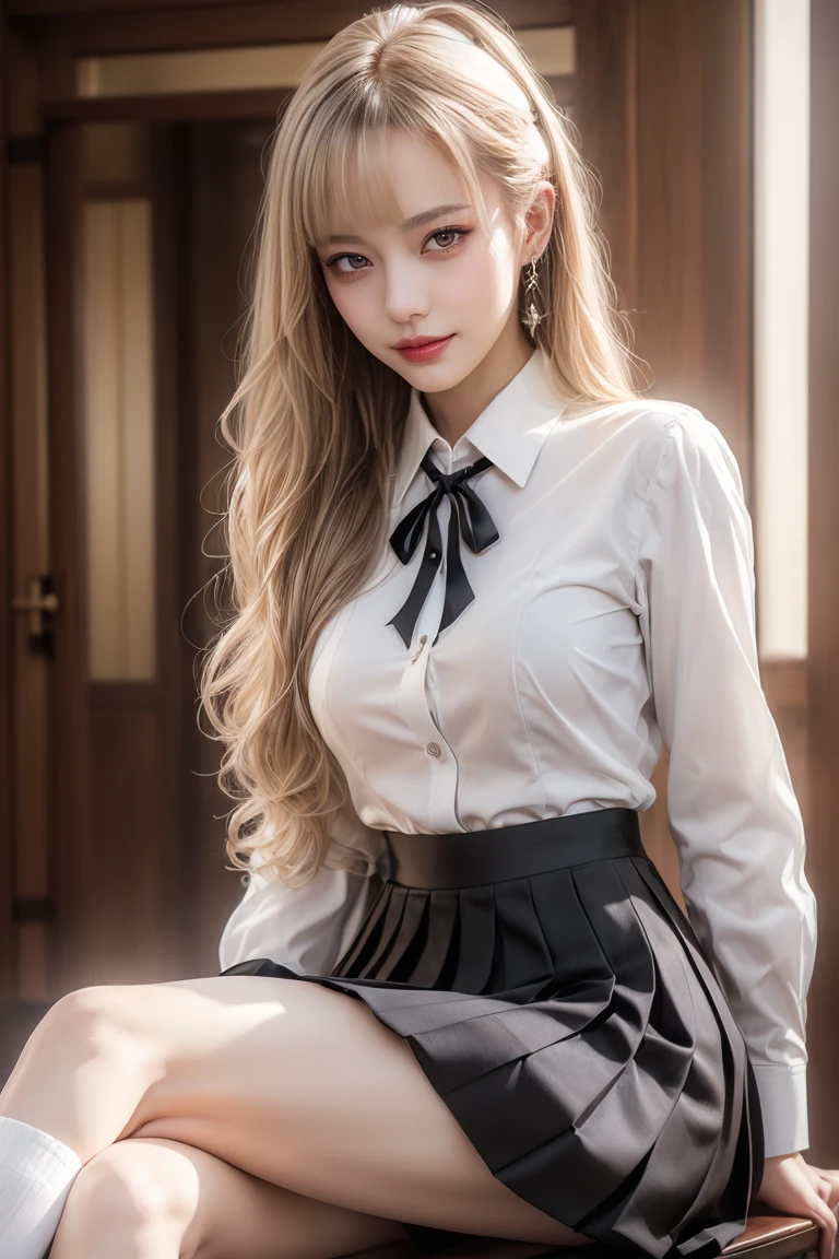 External、Swaying bangs、Ultimate pretty Girl、Care for bangs、pony tails、Hair care、Very beautiful 18 year old cute girl、mini-skirts、White skin of the, young and beautiful、Sexy and very beautiful、very cute face，Extremely beautiful、Extra long shiny natural platinum blonde hair、silky straight hair、Big blue eyes，semi transparent、校服