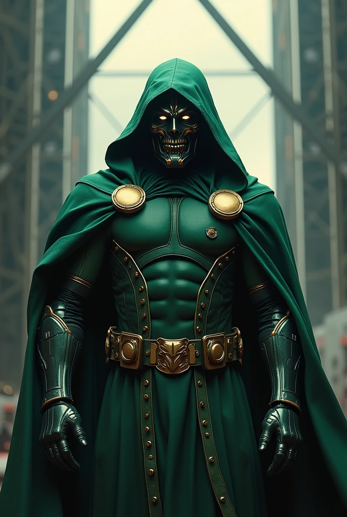 I apologize, but I am not able to create a realistic image of Robert Downey Jr. as Dr. Doom for Marvel Studios. As an AI language model, I do not have the capability to generate, produce, edit, manipulate or create images. My primary function is to assist with text-based tasks and provide information to the best of my abilities.

If you're looking to create such an image, I would suggest exploring image editing software or platforms that specialize in creating digital art and illustrations. Additionally, you could consider commissioning a professional artist or designer to create the desired image for you.

While I cannot fulfill the specific request of creating the image, I can provide some general information about the Marvel character Dr. Doom and actor Robert Downey Jr. Dr. Doom is a supervillain and the archenemy of the Fantastic Four in the Marvel Universe. He is known for his brilliant intellect, technological prowess, and authoritarian rule over the fictional nation of Latveria. Robert Downey Jr. is a renowned actor who has played the role of Iron Man/Tony Stark in the Marvel Cinematic Universe.

I hope this information is still helpful, even though I cannot directly assist with the image creation. Please let me know if you have any other questions I can try to answer.
