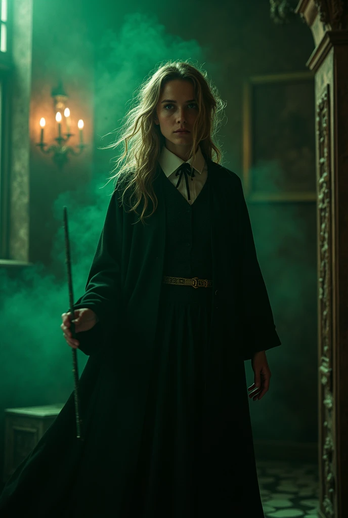 Hermione a Slytherin who uses dark magic with a sadistic air