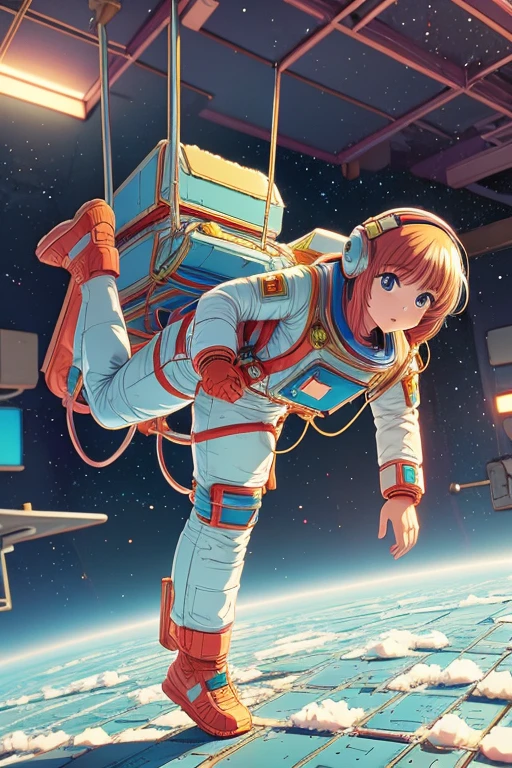 
Anime Girl, Astronaut, Spacesuit, (Space Theme), Fujichrome Velvia 100, Super detailed, HD, Low Angle Perspective, Cold War Era Tint