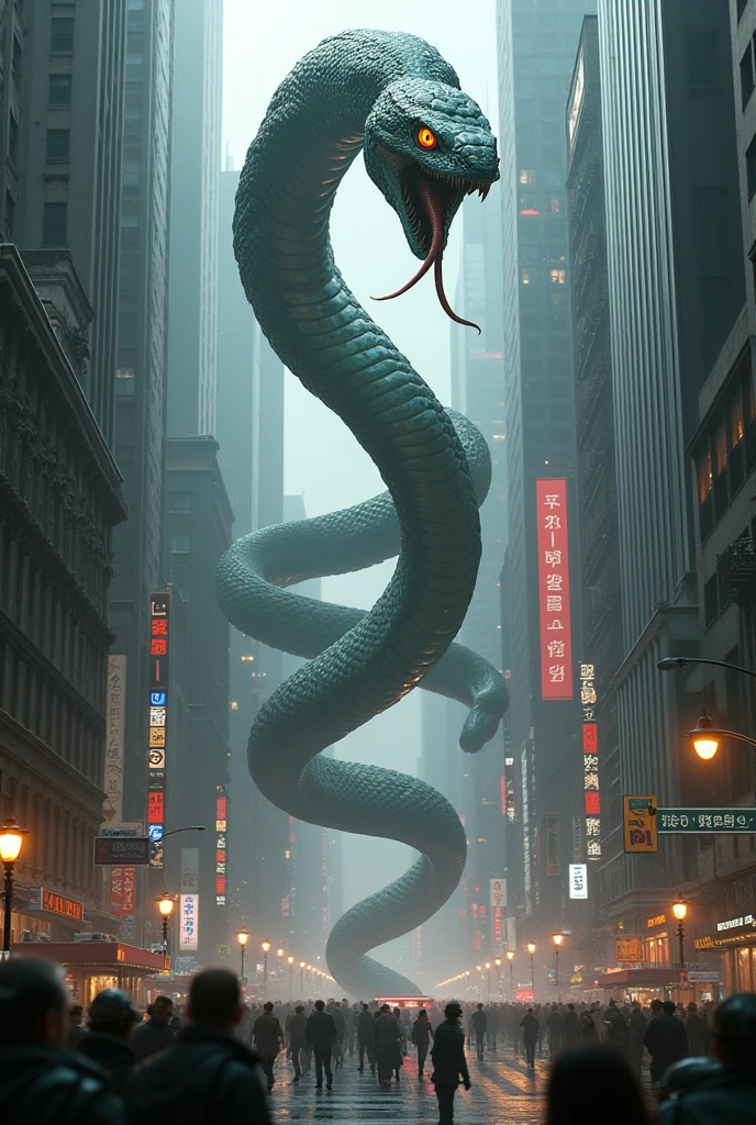 A big snake in city