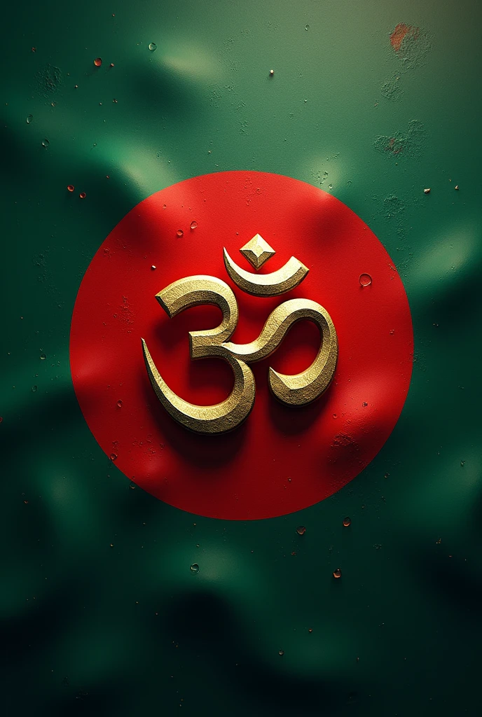om hindu symbol art in bangladesh flag