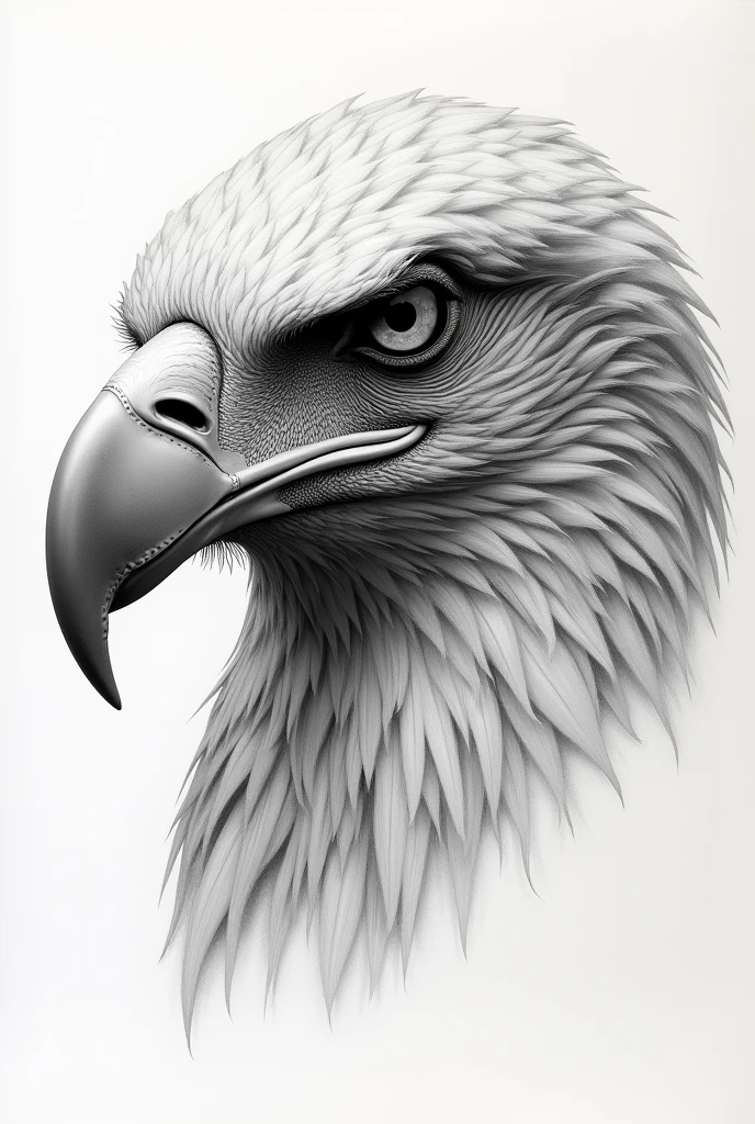 eagle head egyptian god realistic drawing in graphite technique
