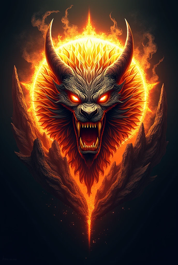 Sun logo in the style of the monster logos from Monster Hunter