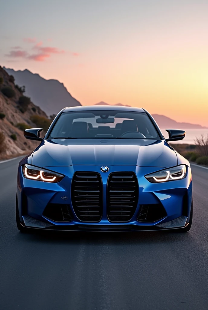 Give me the best image of bmw M4 competition coupe and it should be straight and give me the best background except a plain white background