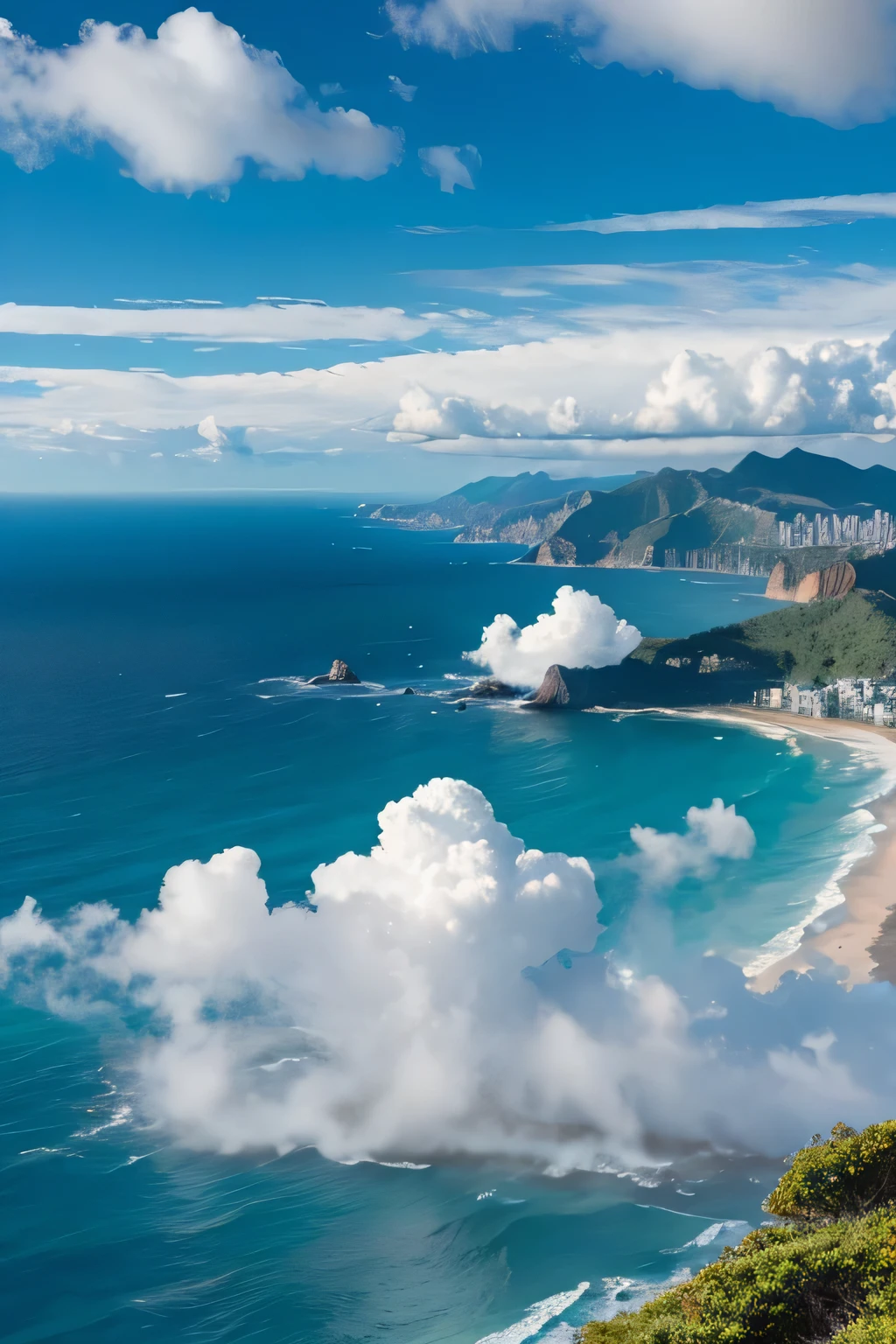 Spectacular views,Ocean,Endlessly wide,Cumulonimbus