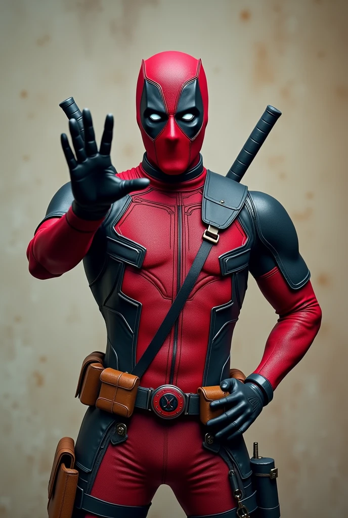 Deadpool doing the Khaby Lame Signature Pose