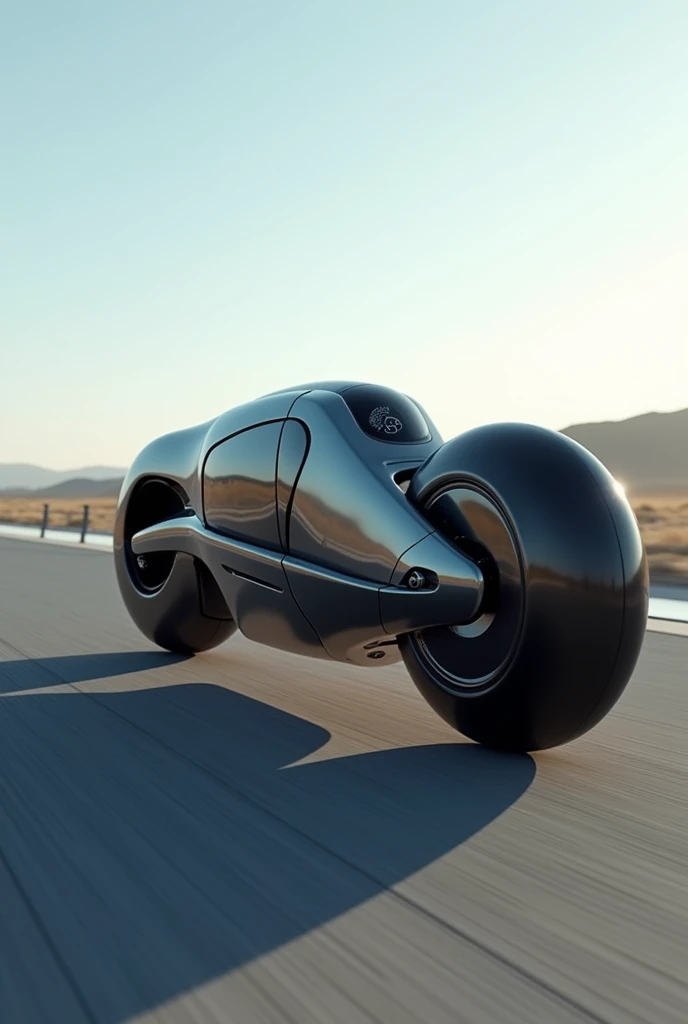 Future motorcycle, only 1 tire, highway