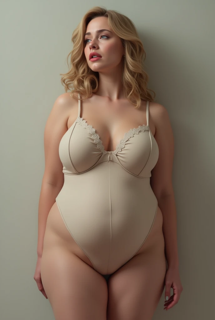 White women、A face with tear bags and a roe lip, and a big chest and butt、Curved waist