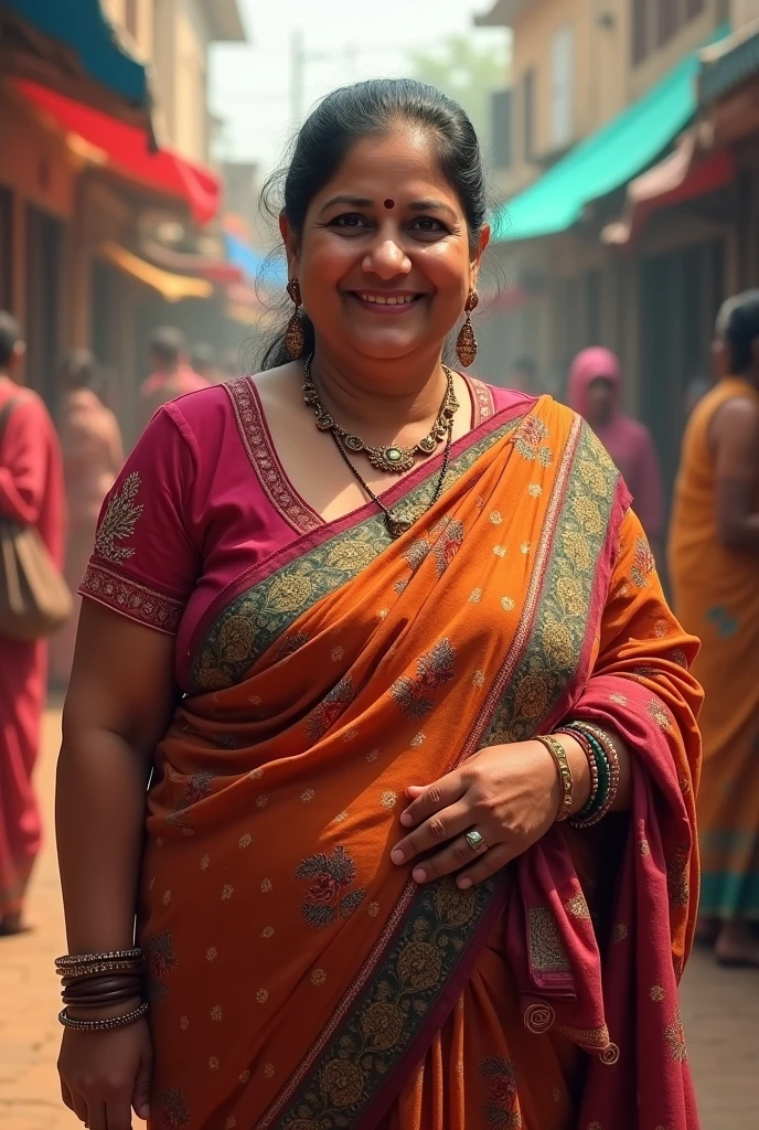 Fat Indian lady in saree