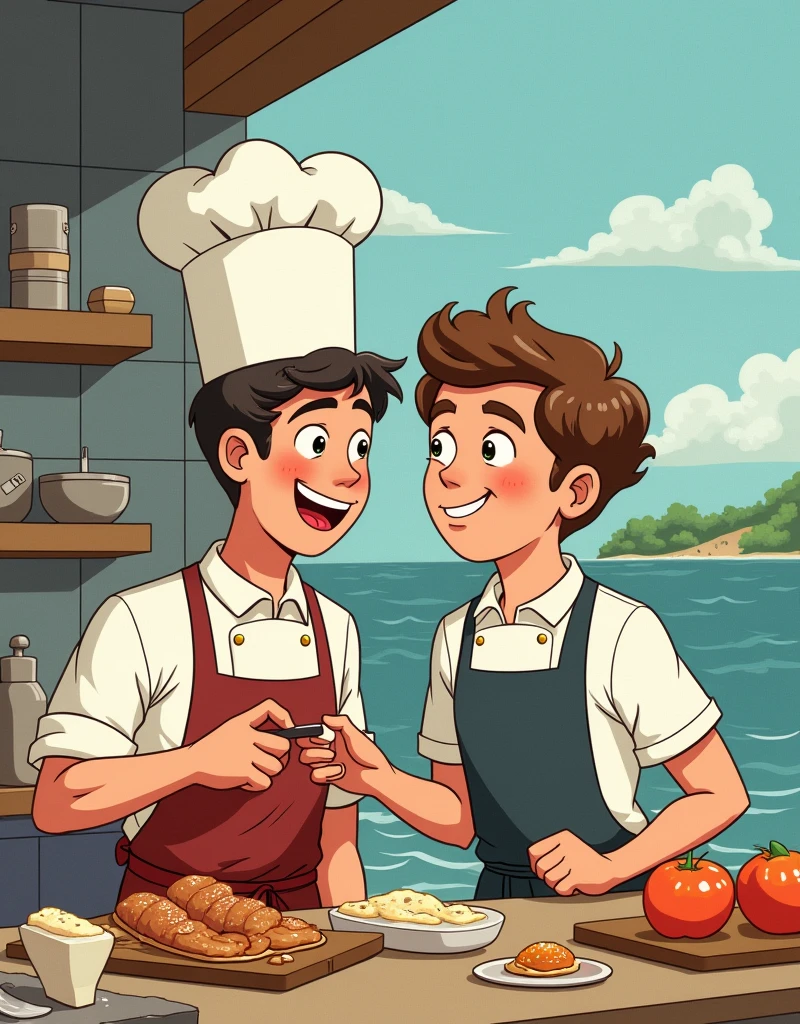 Comics about a chef who falls in love with a client and they have adventures until he leaves the country