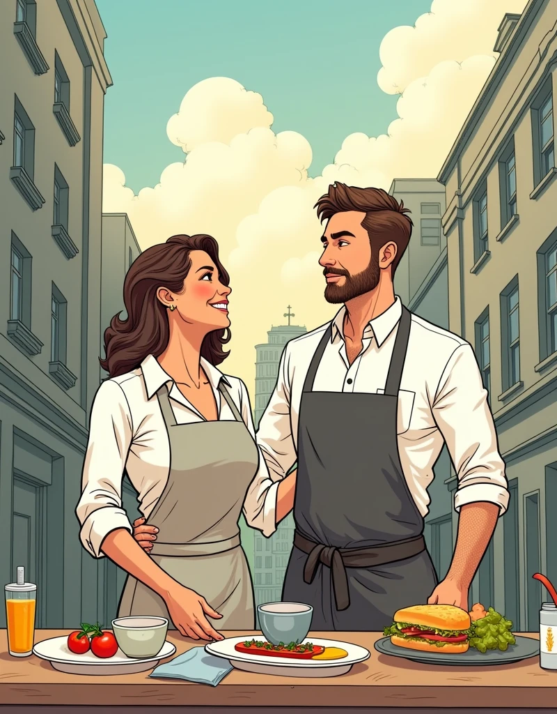 Comics about a chef who falls in love with a client and they have adventures until he leaves the country