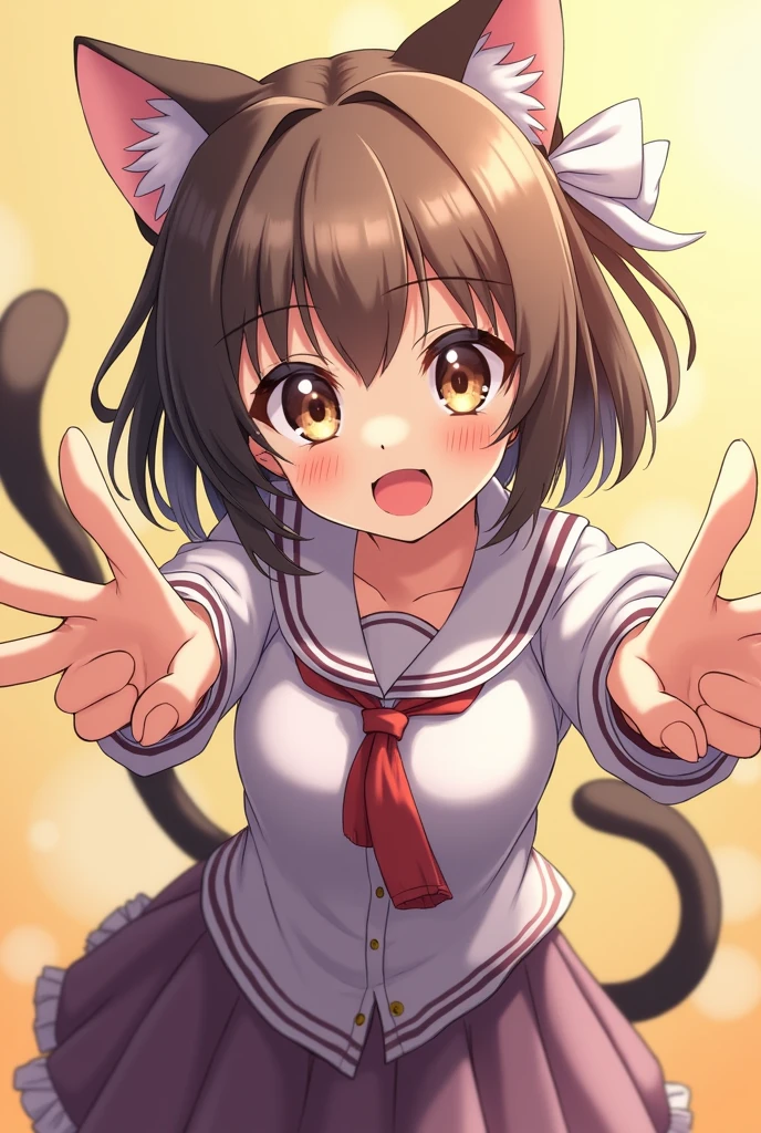 anime cat girl spreading her ass cheaks to show her asshole