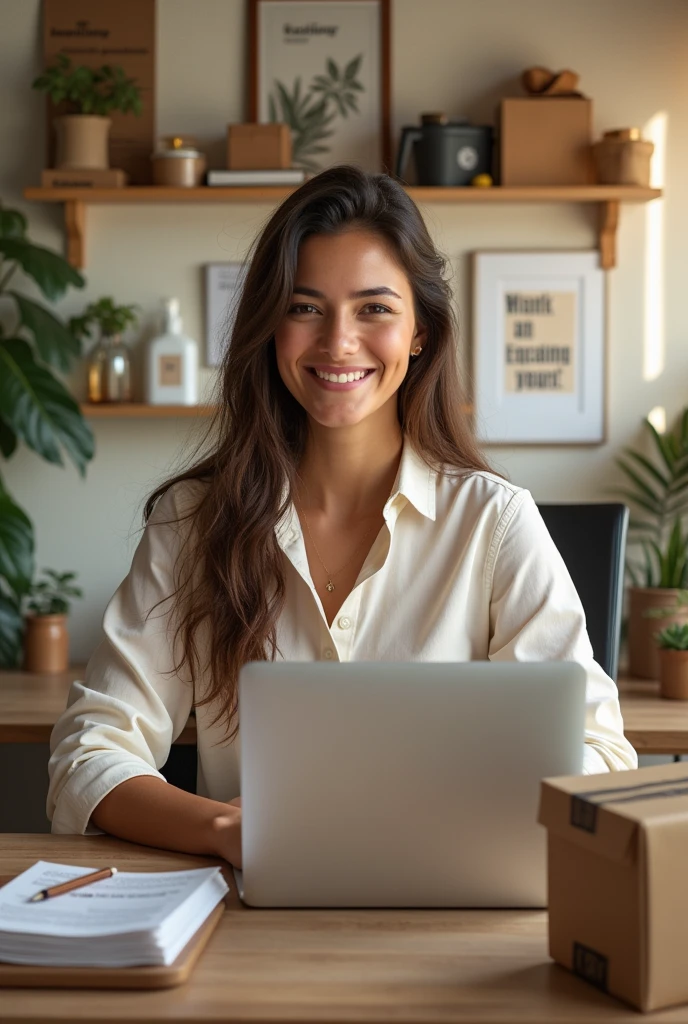 a girl who is lucky with an online sales business