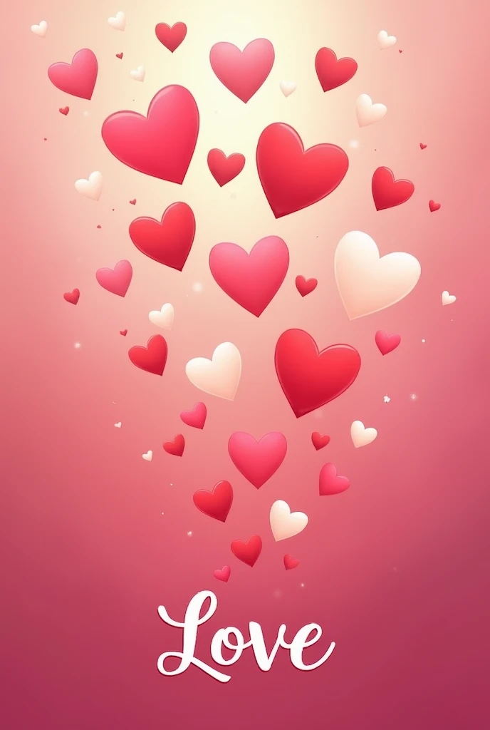 I want a wallpaper with soo many hearts and in the bottom of the picture write the name 'LOVE'



