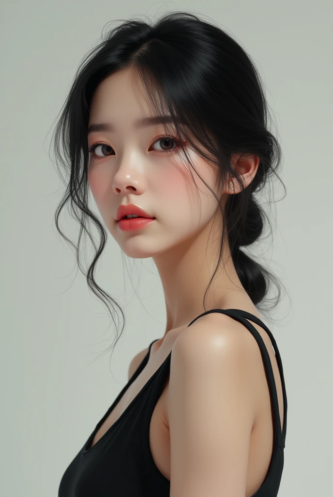 16 year old realistic korean girl posing