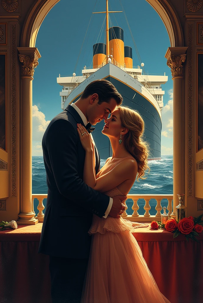 Poster for James Cameron's 1997 film Titanic starring Leonardo DiCaprio and Kate Winslet